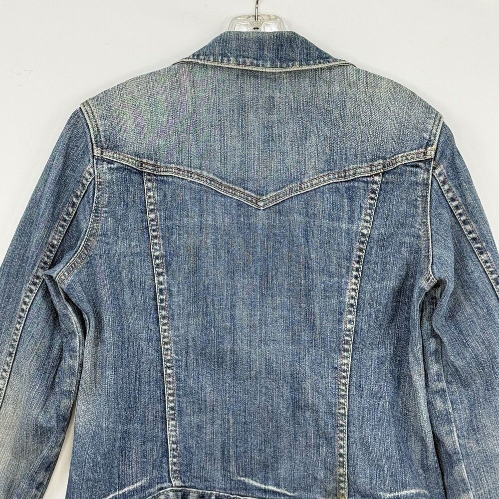 Gap Womens Stretch Denim Jean Jacket Y2K Size Small Vintage Trucker - Picture 4 of 16
